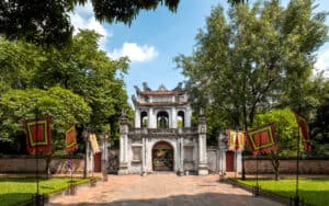 Vista del tempio della letteratura ad Hanoi in Vietnam