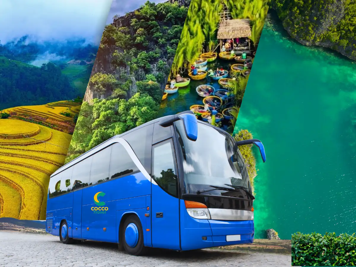 Blue and Red Modern Creative Travel Bus Trip Promo Poster 1200 x 900