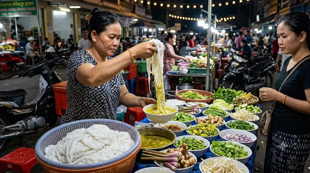 Num Banh Chock - La Colazione dei Cambogiani