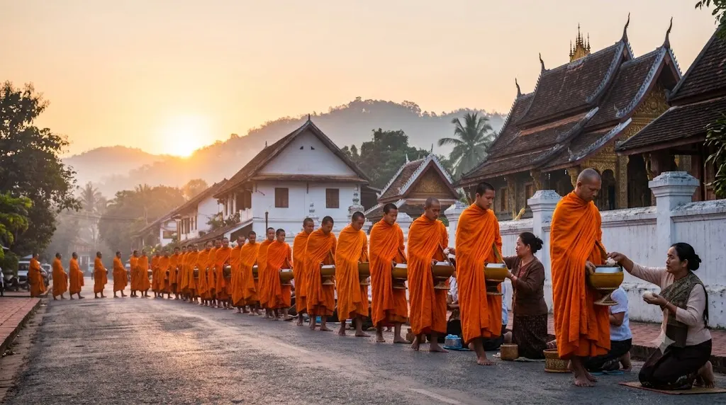Tak Bat a Luang Prabang