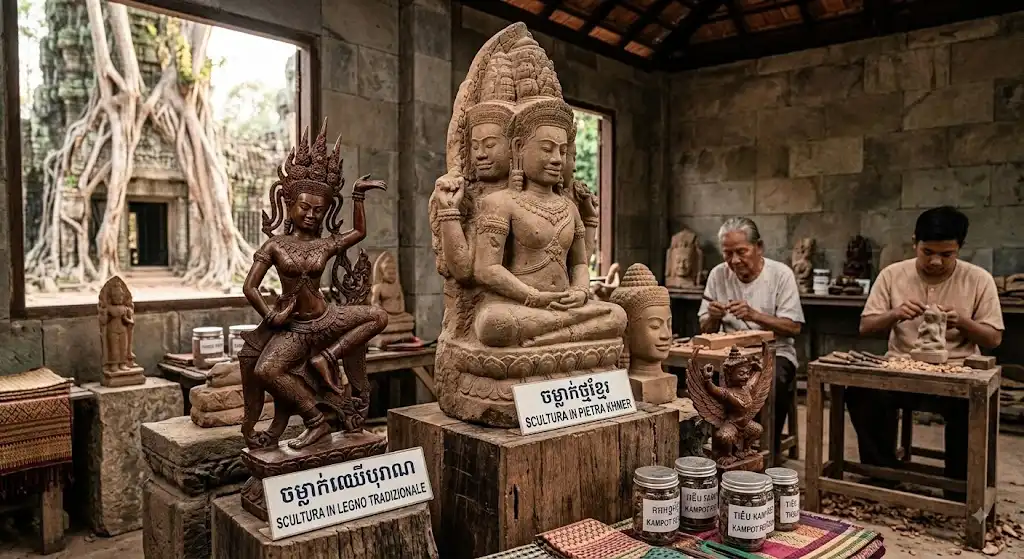 Sculture in Legno e Pietra - L'Arte di Angkor a Casa Tua