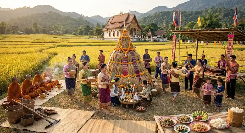Festa del raccolto del riso Boun Khoun Khao